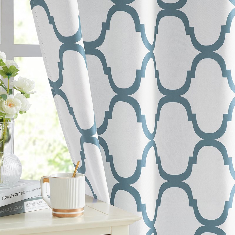 Melodieux Moroccan Fashion Thermal Insulated Room Darkening Blackout Grommet Curtains