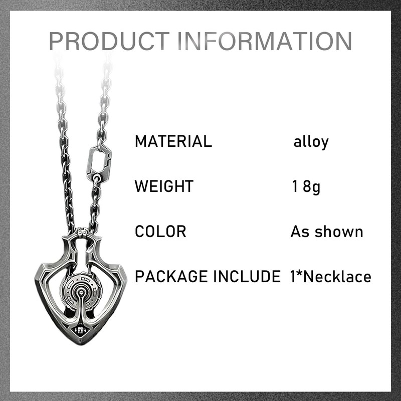 GAUEIOUR Mechanical Rotatable Gear Pendant Necklace,Luxury Pendant, Retro Punk Necklace,