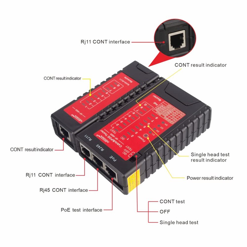NF-468s Network Cable Tester, Ethernet Tester,Cable Mapper, Check Continuity -RJ45,