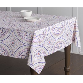 Maison d' Hermine Table Cloths 100% Cotton 60 Inch x 60 Inch Decorative Washable Square Tablecloth Table Cloth, Dining, Kitchen, Parties & Camping, Mandala - Spring/Summer