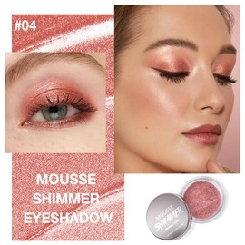 Hxssll Rose Brown Pearlescent Mousse Eyeshadow Highly Pigmented Blend Matte & Shimmer EyeShadow,Cream Moisturizing Waterproof&Long Lasting Eye Makeup Natural Luminous Makeup Look 0.28 Oz #04