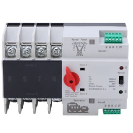 Dual Power Automatic Transfer Switch, AC 400V 4P 125A ATS PC DIN Rail Emergency Power Mains Switch Load Diverter Hat Rail Load Switch Municipal Power Inverter Solar Municipal Power Inverter