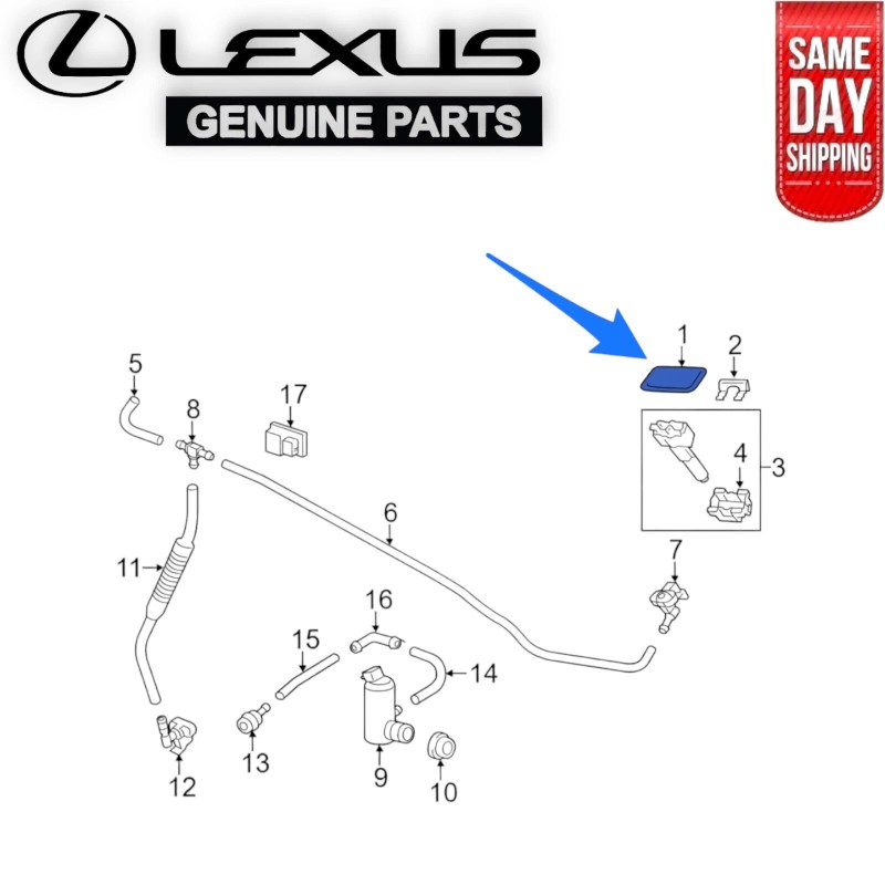 Lexus 14 - 19 LEXUS GX460 FRONT RIGHT HEADLIGHT WASHER