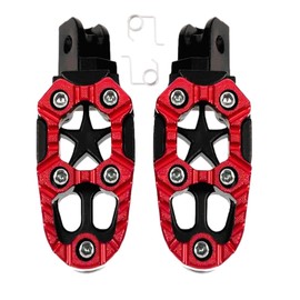 S.fields.inc Wide Foot Peg Bike Step Mount Off-Road Motorcycle Universal 3 Colors (Red)