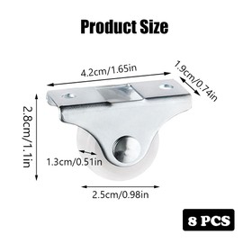 8 Pieces Fixed Castor Wheels Multifunctional Small Wheel Castors Non-Swivel Trolleys Castor for Furniture Appliances Drawer Equipment Fixed Castor Replacement