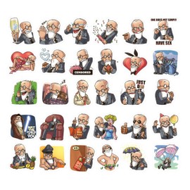 Sigmund Freud Sticker Pack – 30 Vinyl Stickers with Funny Freudian Psychology Designs, Waterproof Decals for Laptops, Water Bottles, and Scrapbooking