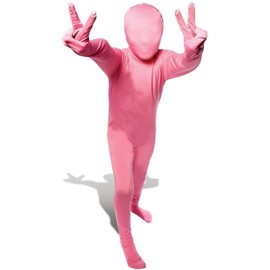 Youngfull 9 Colors Children’s Full Body Tights Kigurumi Fun, Costume, Halloween Costume, Girls, Boys, Faceless Cosplay, School Festival, Entertainment (Pink, L)