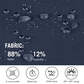 BALEAF - Bermudas largas hasta la rodilla para mujer, para verano, senderismo, golf, campamento, elástico, ligero, nailon de secado rápido, Azul, XXL