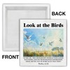 Inspirational Christian Sign Look at the Birds Wood Block Sign