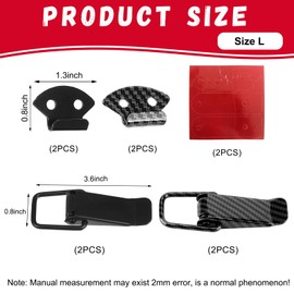 Ohleats 4 PCS Car Bumper Clip Hasp, Carbon Fiber Auto Bumper Security Hook Lock Clips Kit, Quick Release Fasteners for Front Rear Bumper Trunk Fender, Universal Car Accessories (Black+Carbon Fiber, L)