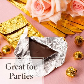 Juvale 200-Pack Gold Foil Candy Wrappers, Gold Candy Wrappers for Chocolate Bars