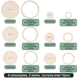 BENECREAT 12Pcs Round Macrame Cutting Molds Wood Macrame Ring Cutting Template Macrame Round Wall Hanging Tool for DIY Crafts Making