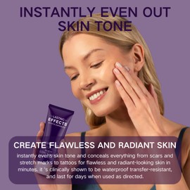 SHEBEEDO Body Concealer Foundation with Brush,Full Coverage Tattoo Cover Up Makeup Colour Corrector,Leg Makeup To Cover Veins Complexion Perfector Even Tone,Concealer For Tattoo & Scars Dark Spots