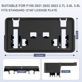 License Plate Bracket for 2021 2022 2023 Ford F-150 Accessories, Front Bumper Mount Frame Holder No-Drill fits 2.7L 3.0L 3.5L ML3Z-17A385-BB FO1068187