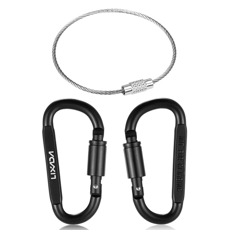 Lixada 9 Pack Aluminum Alloy D-ring Locking Carabiner Clip Set