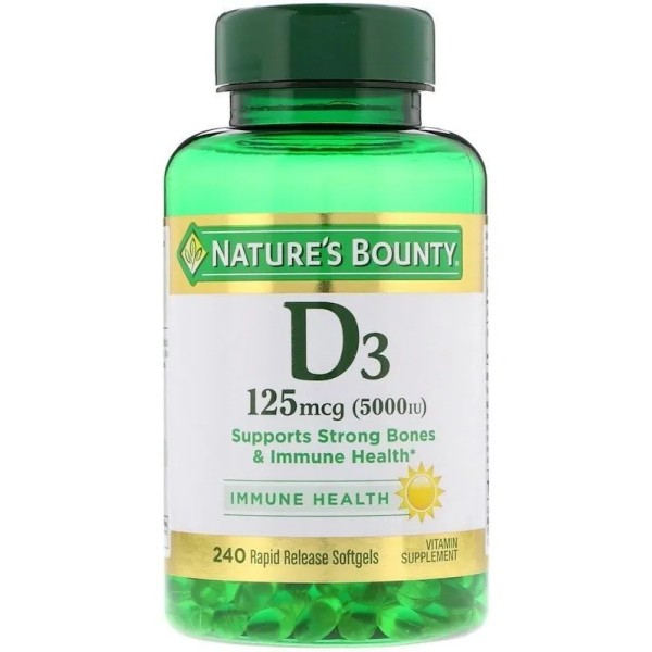 Vitamina D3 Nature's Bounty 125 Mcg 240 Softgels Sabor N/a