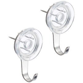Daiichi Steel (Markey) Gypsum Board, Veneer, Wood Hook Three-Pin Hook Clear Transparent 2-Pack Load Capacity: 7 kg