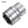 HARFINGTON 3pcs 6-Point Socket 1/2" Drive 22mm Metric 1.5" Length