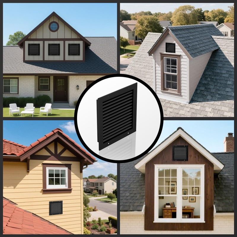 12" X 12" Gable Vents, Hon&Guan Aluminum Alloy Attic Vent