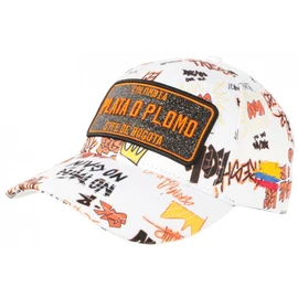 Plata o Plomo Cap White and Orange Rhinestone Streetwear Power Colombia Baseball Unisex, White, One Size, White