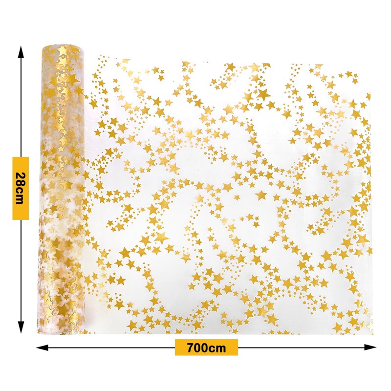 Herboom Organza table runner stars, 28 cm x 7 m,