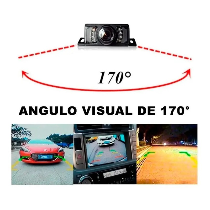 Camara Reversa Universal Vision Nocturna 7 Leds Contra Agua