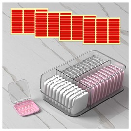 EKEFE 30 Pcs Press On Nail Storage Box Container False Nail Organizer Acrylic Display Case with a Large Stackable All-In-One Box and 120 Pcs Double Sided Adhesive Nail Display Tape (Multicolor)