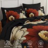Xruibed Black Floral Comforter Set Queen Size 7 Pieces Bed