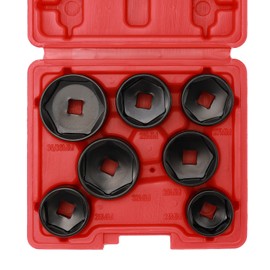 Mayouko 7 Pieces 3/8" Drive Low Profile Oil Filter Cap Wrench Socket Set, Oil Filter Cap Remove and Install Tool Kit, 24mm, 25mm, 27mm, 28mm, 29mm, 32mm, 36mm, CR-V