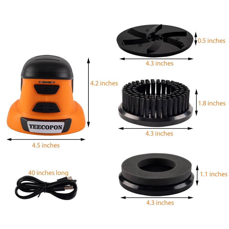 YEECOPON 3 In1 Electric Handheld Ice Scraper, Electric Cleaning Brush,