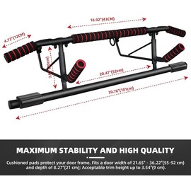 Micmi Pull Up Bar for Doorway, Multi-Grip Professional Bar Equipment for Men,39 Inch