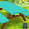 Smiry Picnic Table Cover with Bench Covers, Waterproof Elastic Fitted