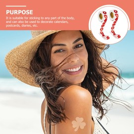BESPORTBLE Pegatinas Autoadhesivas y Decorar Diarios Removibles y Duraderas 2 Rollos de Papel Rojo para Bronceado Corporal para Tomar el Sol