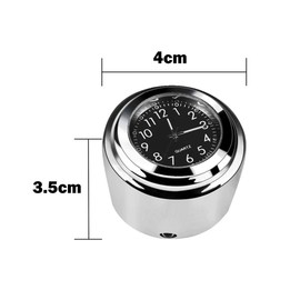 MASO 2pcs 7/8 Inch Motorcycle Handlebar Clock and Thermometer Universal Waterproof Motorcycle Handlebar Clock (Black)