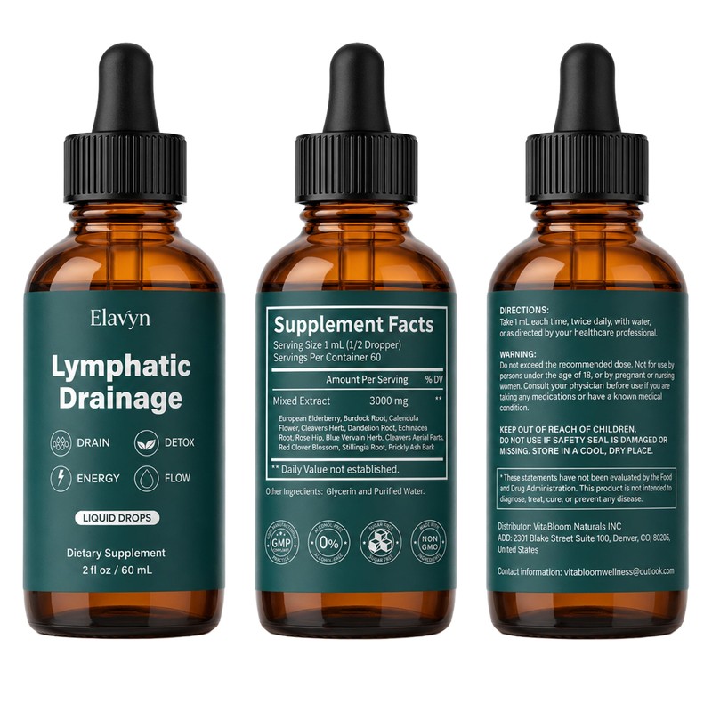 ELAVYN Lymphatic Drainage Drops, Maximum Potency Formula,Fluid Retention