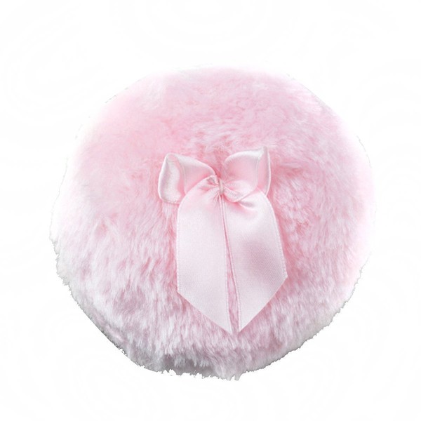 Haifly 2 Pcs 9 cm Portable Ultra Soft Plush Baby Powder Puff Infant Body Puff with Cute Bowknot