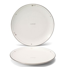 Jill Stuart 41635-33349 Plate Plate Set, 6.3 inches (16 cm), White, Ribbon Pattern, Stylish, Cute, Set of 2, Made in Japan, Gift Box Included