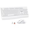 MEETION Wireless Keyboard and Mouse White, 2.4G USB Receiver Plug-and-Play,
