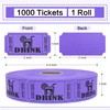 ESSENTIAL 1000 Raffle Tickets Rolls, Drink Tickets Single Roll for