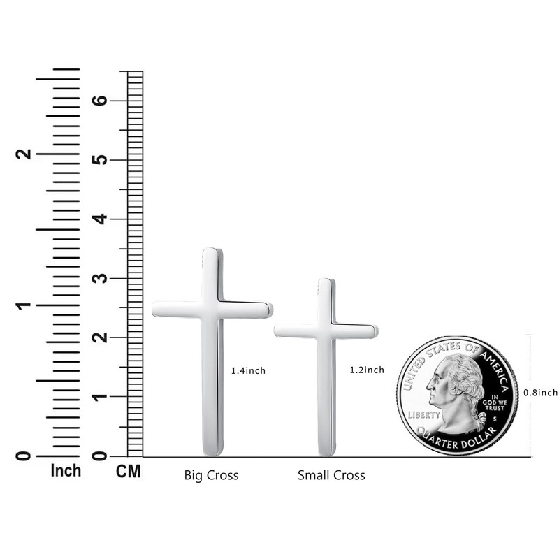 GAVU Men's Cross Pendant Necklace Jesus Cross Chain Gold Silver