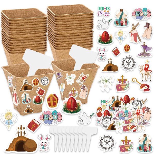 Easter Garden Paper Pot Craft Kit, Flower Plant Easter Crafts