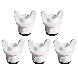 Feelers 1/2" PT Male Thread PPR Pipe Plug End Caps Connector Fitting with Butterfly Handle, Pack of 5, White