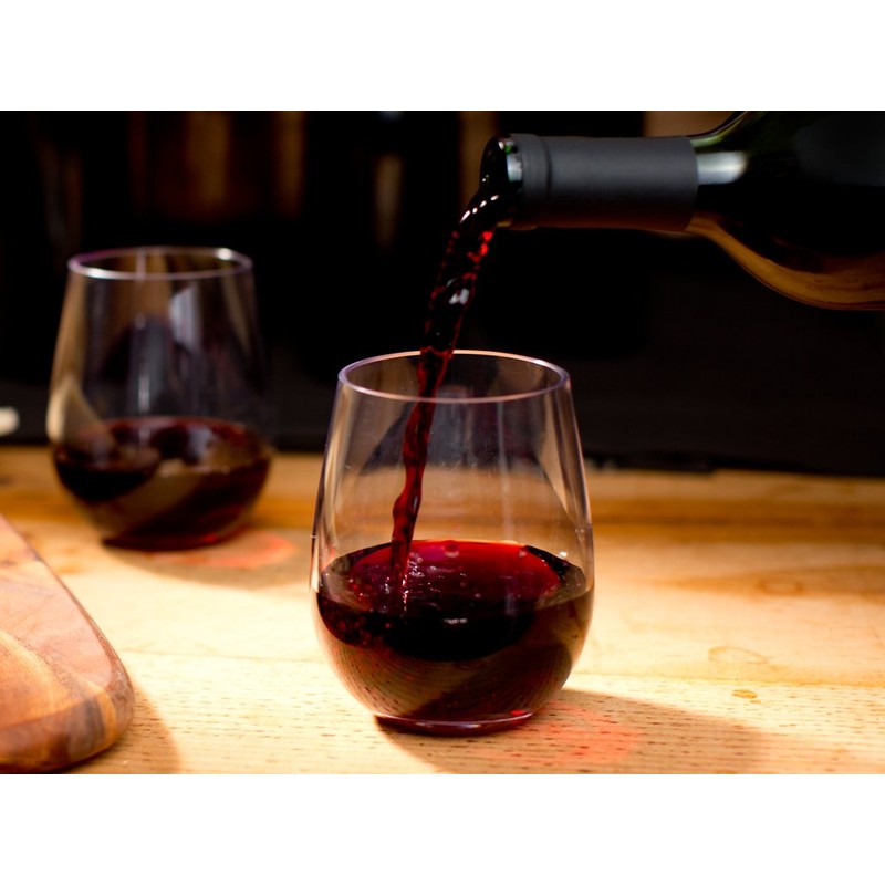 Stemless Wine Glasses - Unbreakable Shatterproof BPA Free Plastic Tritan