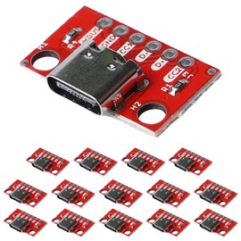 Pack of 15 USB C Breakout Board: WIYETY USB Type-C Breakout Boards, 2.54 High Current Power Supply Board Module, Test Board for Type C Female Plug