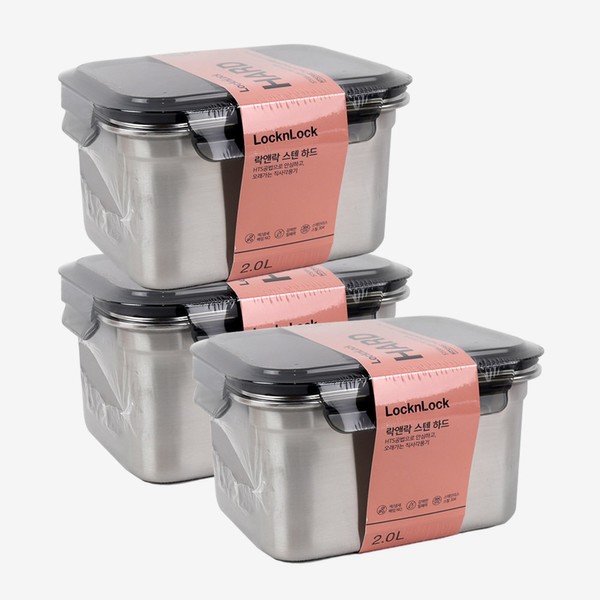 Lock&amp;Lock stainless steel airtight container 2L x 3 / stainless
