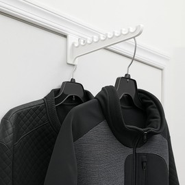2 Pack Over The Door Valet Hook Space Saver Holds 10 Hangers Hanging System Closet Storage Organizer Laundry Ironing Rack Suits - Coats - Dresses Shirts Robes Closet Multi Purpose Hook