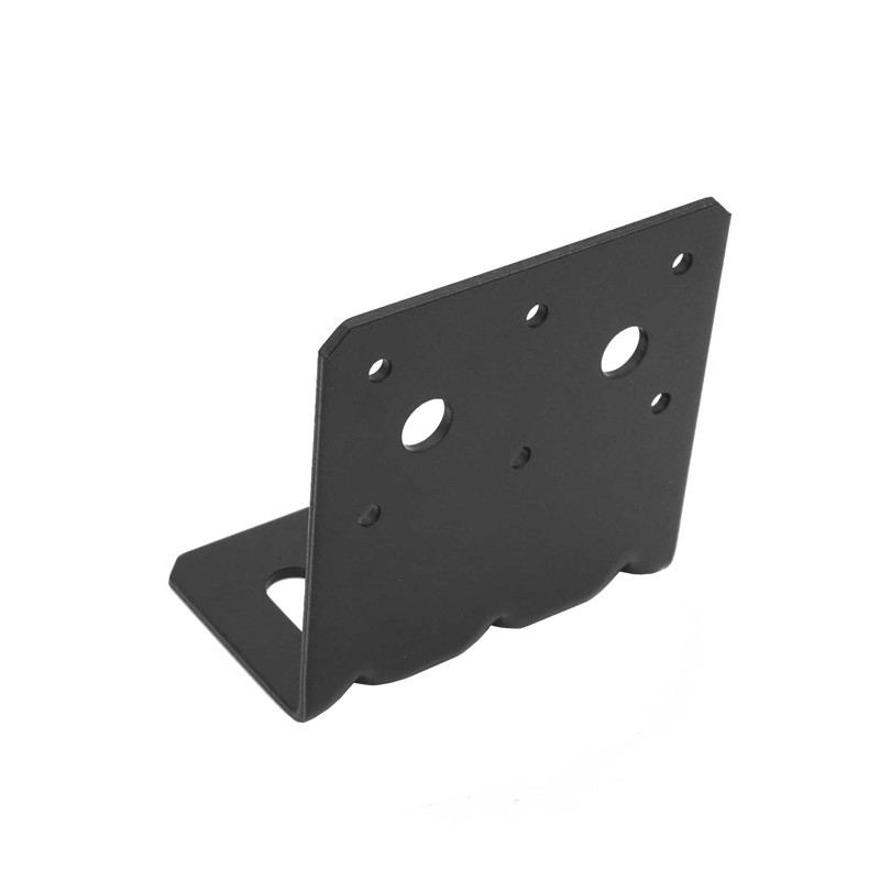 Black 6x6 Post Base Bracket with Reinforcement Ribs, Angle Brackets
