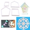 DaNaRaa Plastic Mini House Bamboo Fence Pennant Cookie Cutters Cakecup