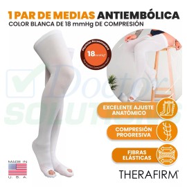 Therafirm Media Therafirm Antiembolica 18 Mmhg T Mediana Color Blanca