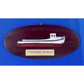 Blackway Boat Models HALF HULL BOAT MODEL, DRAKETAIL, CHESAPEAKE BAY WORKBOAT, SMALL SIZE (5 INCHES)
